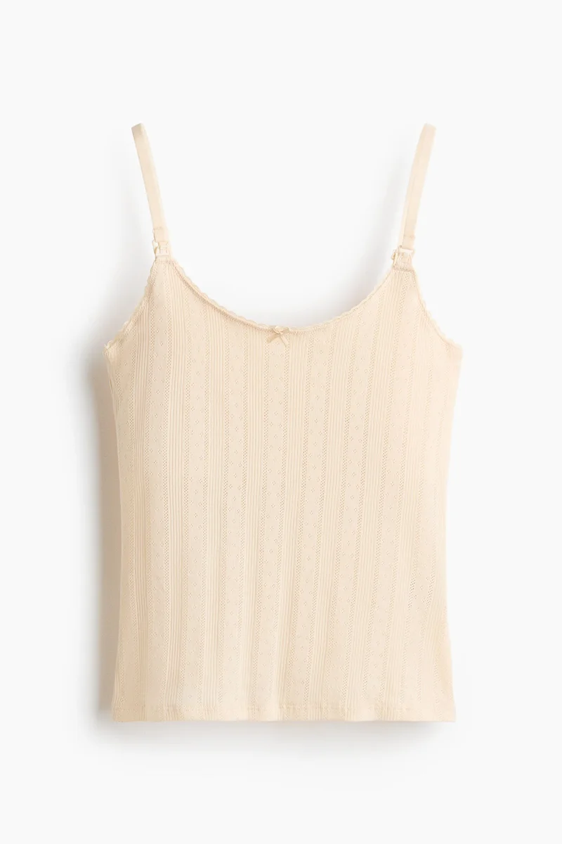 H&M MAMA Pointelle nursing strappy top
